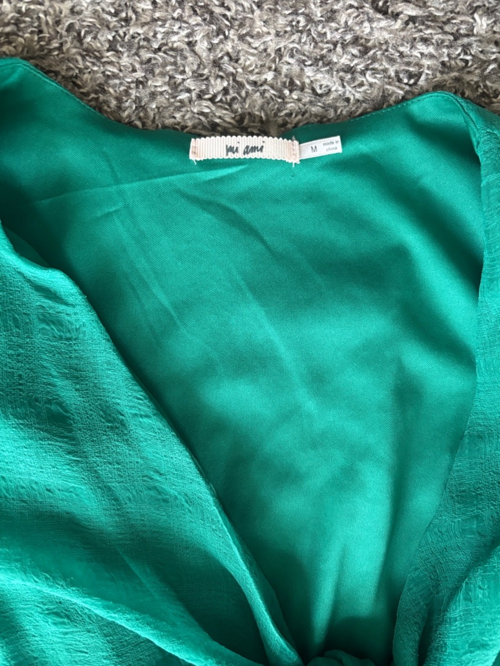 Green Ruffle Tie-Front Romper - Picture 2 of 4